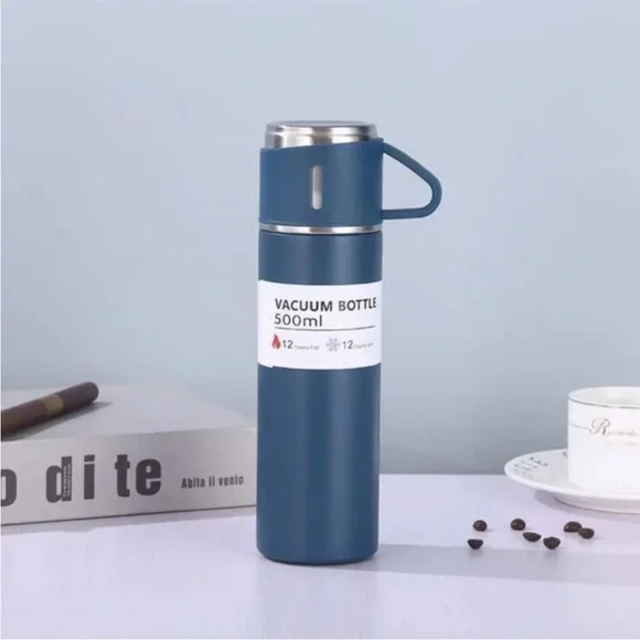 🆕 4PC Vacuum Thermos Bottle Set Blue - Picture 8 of 14